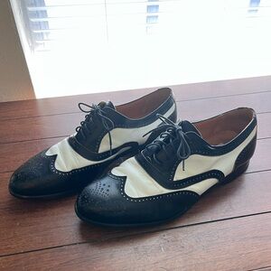 Mezlan Two-Tone Black and White Oxfords